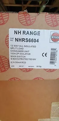 £40 • Buy WYLEX NHRS6604 12 Way Split Consumer Unit