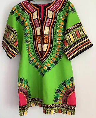 £5 • Buy Ladies Mans African Style 100%Cotton Dashiki Shirt Side Vents NEW Multi M Ch 45”