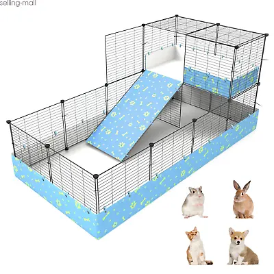 Guinea Pig C&C Cage Habitats With PVC Liner For Rabbit Bunny Ferret Hedgehog • $70.99