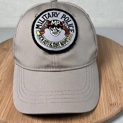 Military Police MP Hat Cap Patch Kick Ass & Take Names Snap Back Beige EUC • $9.88