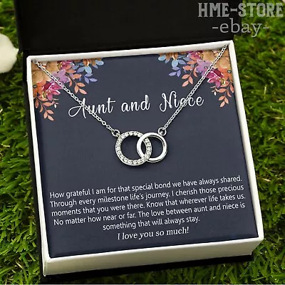 Aunt And Niece Necklace Pair Circles Jewelry Birthday Gift For Auntie I Love You • $31.95