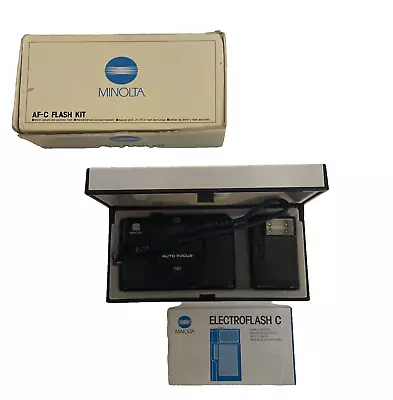 Vintage Minolta AF-C Auto Focus Film Camera W/Hard Case ElectroFlash Not Tested • $124.95