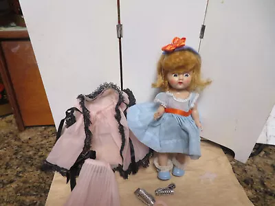 Vintage 8 Ginger Ninnette Doll-Early Paint Lash-walks-Tag Dress-Peignoir-rollers • $32