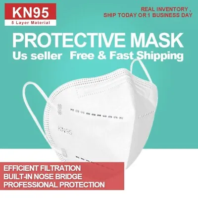50 PCS KN95 Protective  5 Layers Face Mask Disposable Respirator BFE 95% PM2.5 • $8.90