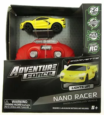 Nano Racer RC Car ~ Corvette ~ Yellow ~ Adventure Force ~ Radio Control Fun • $22.09