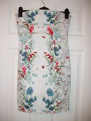 Zara Trf Floral Bandeaux Party Dress  Vgc 16  P2p 27  Long   Size M 8 10 • £4.99