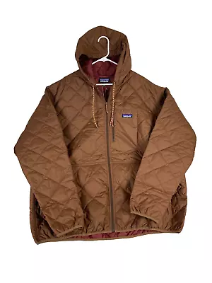 $199 NWT Patagonia Men's Diamond Quilted Bomber Sz 3XL Hoodie Jacket Moose Brown • $159.88