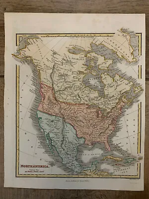 Mt7  Map North America Hand Colored Pub Samuel Walker Illman Pilbrow Sculp  • $56.25