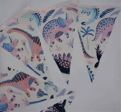 £6 • Buy Dinosaur Bunting Girls Pink Dinosaur Cute Nursery Bedroom Fabric 
