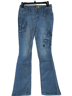 Girls Blue Jeans Embroidered By MUDD Sz 16 - EUC • $11.99