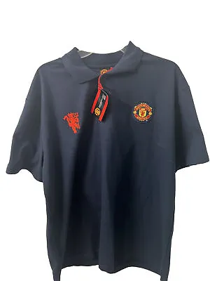 Manchester United Polo Shirt Mens Size XL Football Soccer Red Devils Navy • $29.99