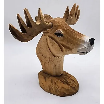 Handmade Carved Wooden Brown Moose Head Glasses Holder NWOT • $14.99