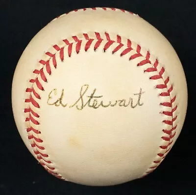 Ed  Bud  Stewart Signed OAL Baseball New York Yankees D.2000 JSA COA  • $99.99