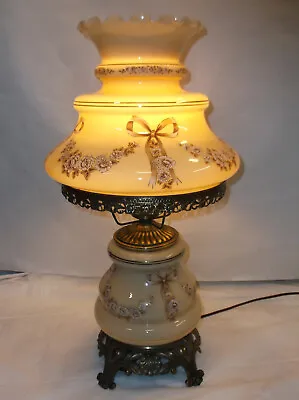 Vintage Hurricane Lamp Gone With The Wind L&L WMC1970's 3-way • $54.95