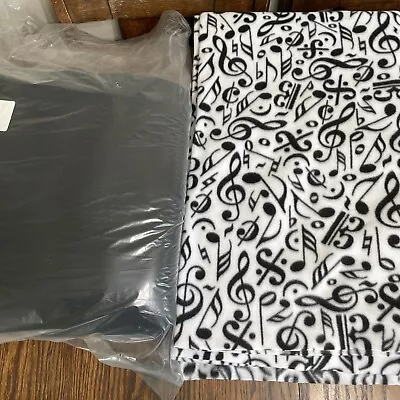 Music Note Fleece 2.5 Yd And Solid Fleece 3 Yd Tie Blanket Grad Teacher Gift • $55.81