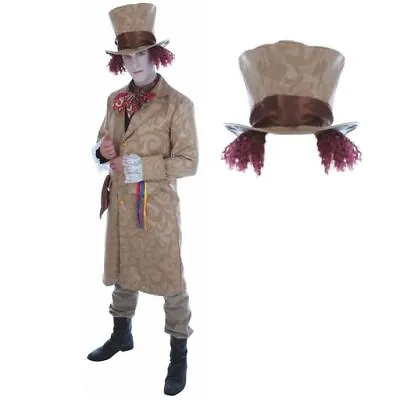 Men Mad Hatter Costume Adult Alice In Wonderland Fancy Dress Size M-XL Book Week • £42.99