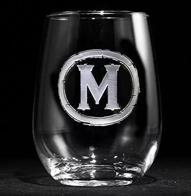 Personalized Monogrammed Stemless Wine Glasses (Set Of 2) (m9) • $39.60