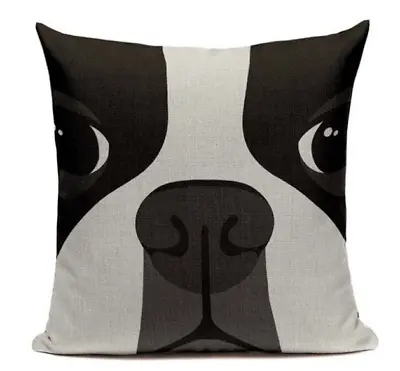 $19.16 • Buy Boston Terrier B2 Cushion Pillow Cover Cartoon Pet French Bulldog Handmade Case 