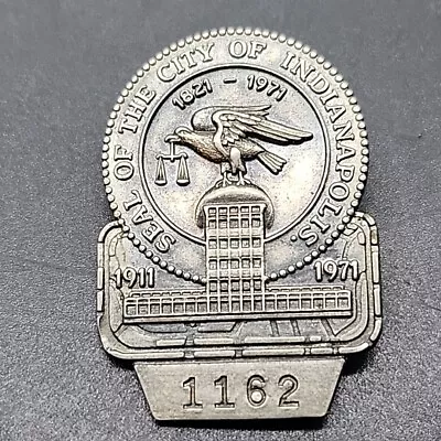 1971 Indy 500 Silver Pit Pass Badge Pin  Seal Of The City  Indianapolis Speedway • $32.95