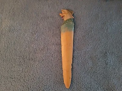 UNIQUE AWESOME Vintage Wood Letter Opener With Hobo On Top - RARE ANTIQUE • $46.25