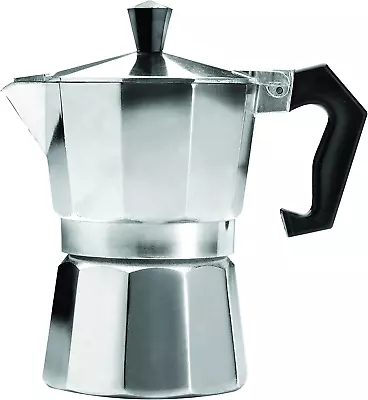 Classic Stovetop Espresso And Coffee MakerMoka Pot For Italian 3 Cups Silver • $45.18