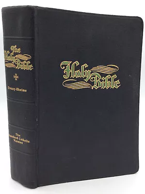 THE HOLY BIBLE Douay-Rheims Bible - Ca. 1950s - Latin Vulgate - Illustrated • $100