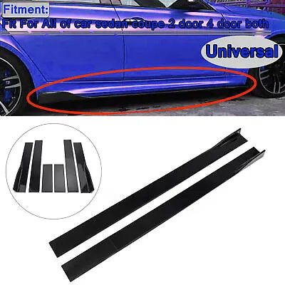 Pair Of Side Skirts Extensions Splitters For VW Golf  Ford Mustang Focus U8 • $202.39