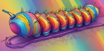 Wall Art Rainbow Centipedes Picture • £1.50