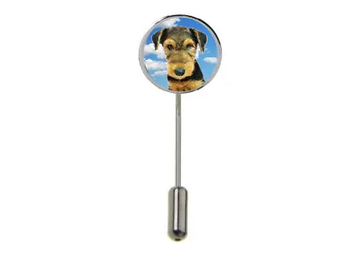 Airedale Terrier Pu Dog Code3 Dome Motif On Tie Stick Pin Hat Scarf Lapel Cravat • £7.99