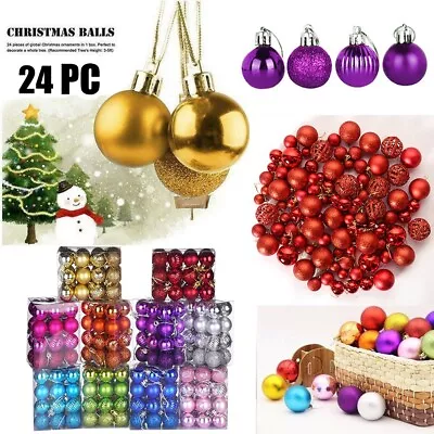 24PCS Christmas Tree Balls Baubles Ornament Xmas Hanging Ball Party Decors AU • $12.99