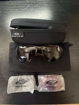 SMITH OPTICS PARALLEL D-MAX Brown Sunglasses Polarized W 2 Lenses And Case Read • $64.99