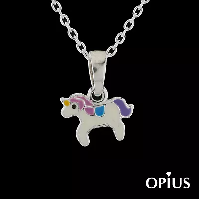 Solid 925 Sterling Silver Small Unicorn Pendant Necklace Horse Animal • £10.75