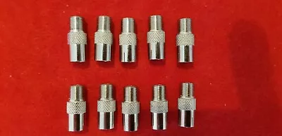 10 X F Type Connector Socket To RF Coax Aerial Female Adapter • £4