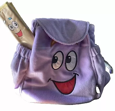 2004 Dora The Explorer Purple Plush Backpack With Mr. Map Mr. Face • $29