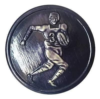 Large Vintage Button Dark Purple Verbal 1-Piece 30's Celluloid Football Player • $45