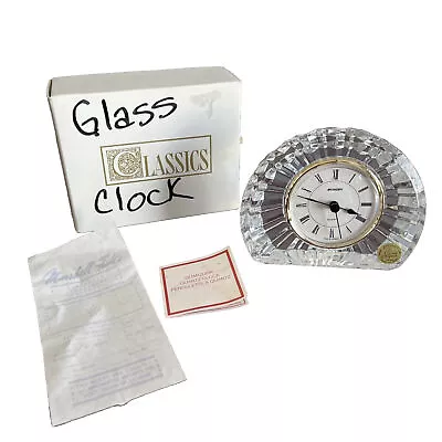 Vtg Staiger Germany Cristal D' Arques France 24% Lead Crystal Half Moon Clock • $11.99