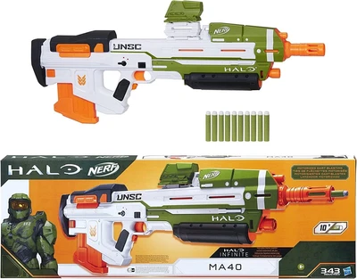 $149 • Buy NERF Halo MA40 Motorized Dart Blaster Includes Removable 10-Dart Clip Toy Gun