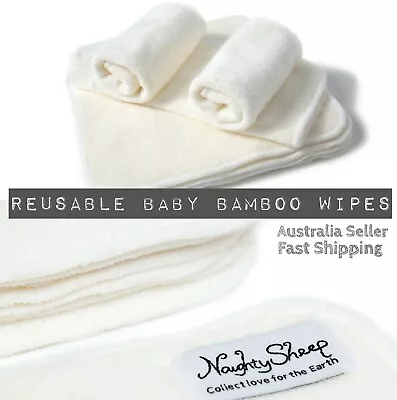 2023 Reusable Bamboo Wipes Baby Cloth Wipes Super Soft 20cm + Washing  Mesh Bag • $24