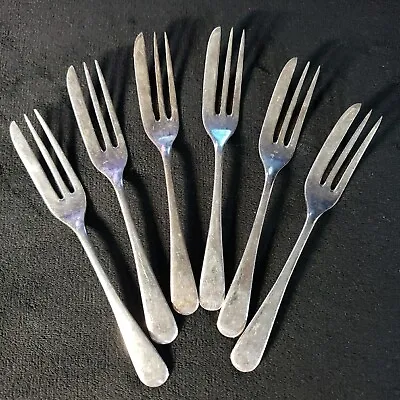 Lot-6 Sheffield England EPNS A1 Cake Forks-flatware-nickel Silver Electroplate • $39.95