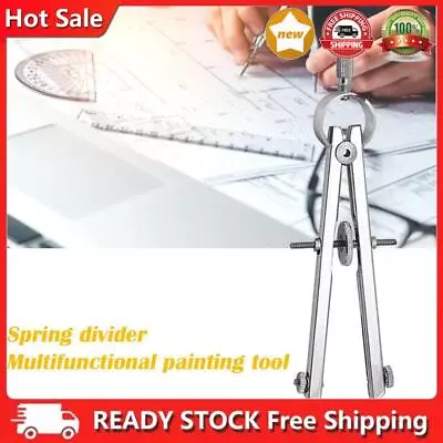 Spring Protractior Compasses Math Geometry Set With Lock Precision Drawing Tool • £4.43