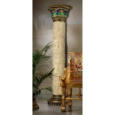 $1232.88 • Buy 95  Egyptian Temple Tomb Of Luxor Hieroglyphics Lotus Half Column Wall Sculpture