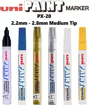 Uni Paint Marker Pen Medium PX-20 2.2mm-2.8mm Tip Oil Based Permanent Waterproof • £4.89