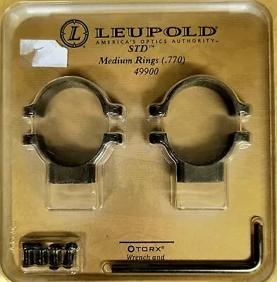 Leupold 49900   STD Medium Rings (.770)   2 - Piece   Black • $33.95