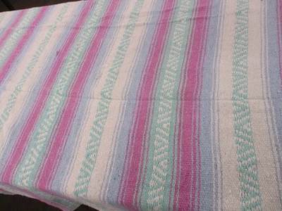 £20 • Buy Mexican Blanket, Throw, Rug, Pink, Pastels, Woven, Picnic, Festival, Camping M41