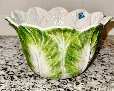 Bordallo Pinheiro Cabbage Leaf Bowl Green Made In Italy New With Tags • $20