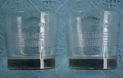Collectable JAMESON IRISH WHISKEY Rocks GLASS. Set X 2 Black Barrel. Promo Item. • $29.49