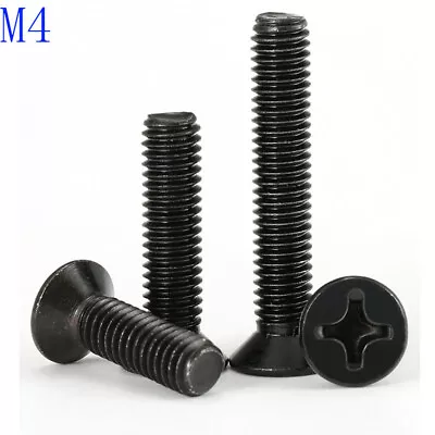 M4 - 0.7 Black 304 Stainless Steel Phillips FLAT HEAD Machine Screws Bolts • $3.66