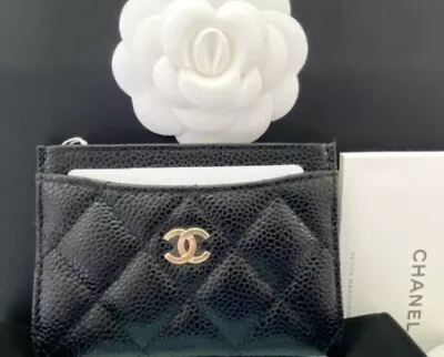 $725 • Buy Authentic Chanel Classic Card Holder Black Caviar