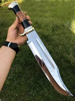 Custom Handmade D2 18  Hunting Crocodile Dundee High Polish Survival Bowie Knife • $59.99