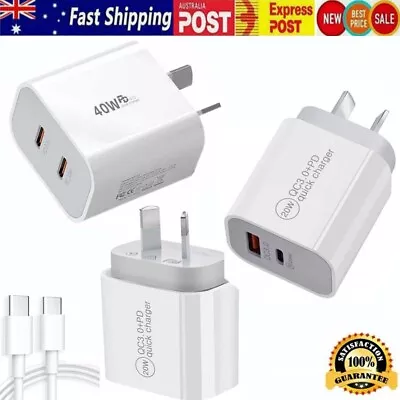 $12.46 • Buy 40W DUAL USB-C PD Fast Charging 20W USB PD 3.0 Fast Wall Charger Power Adapter